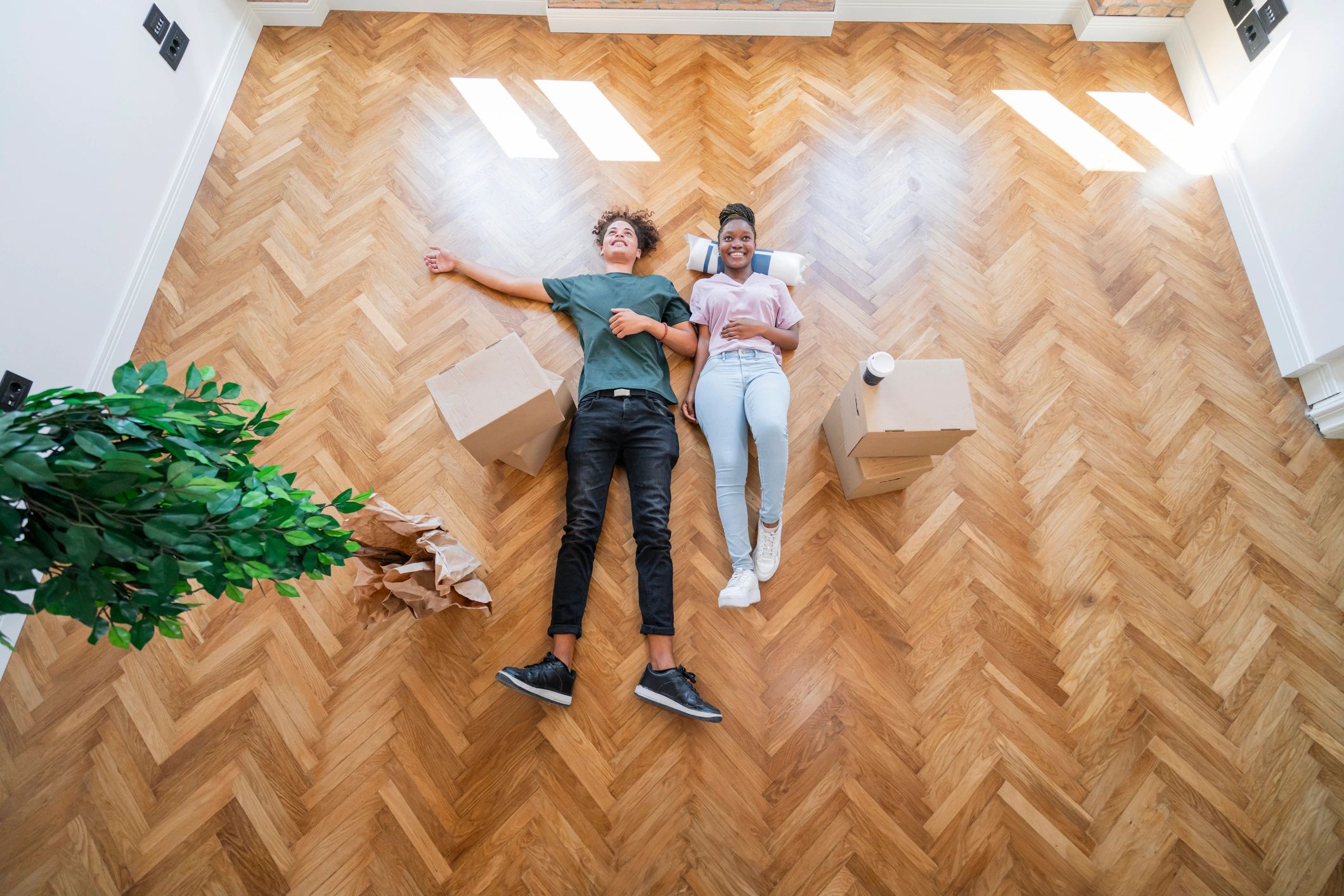 homeowner happy with new floor