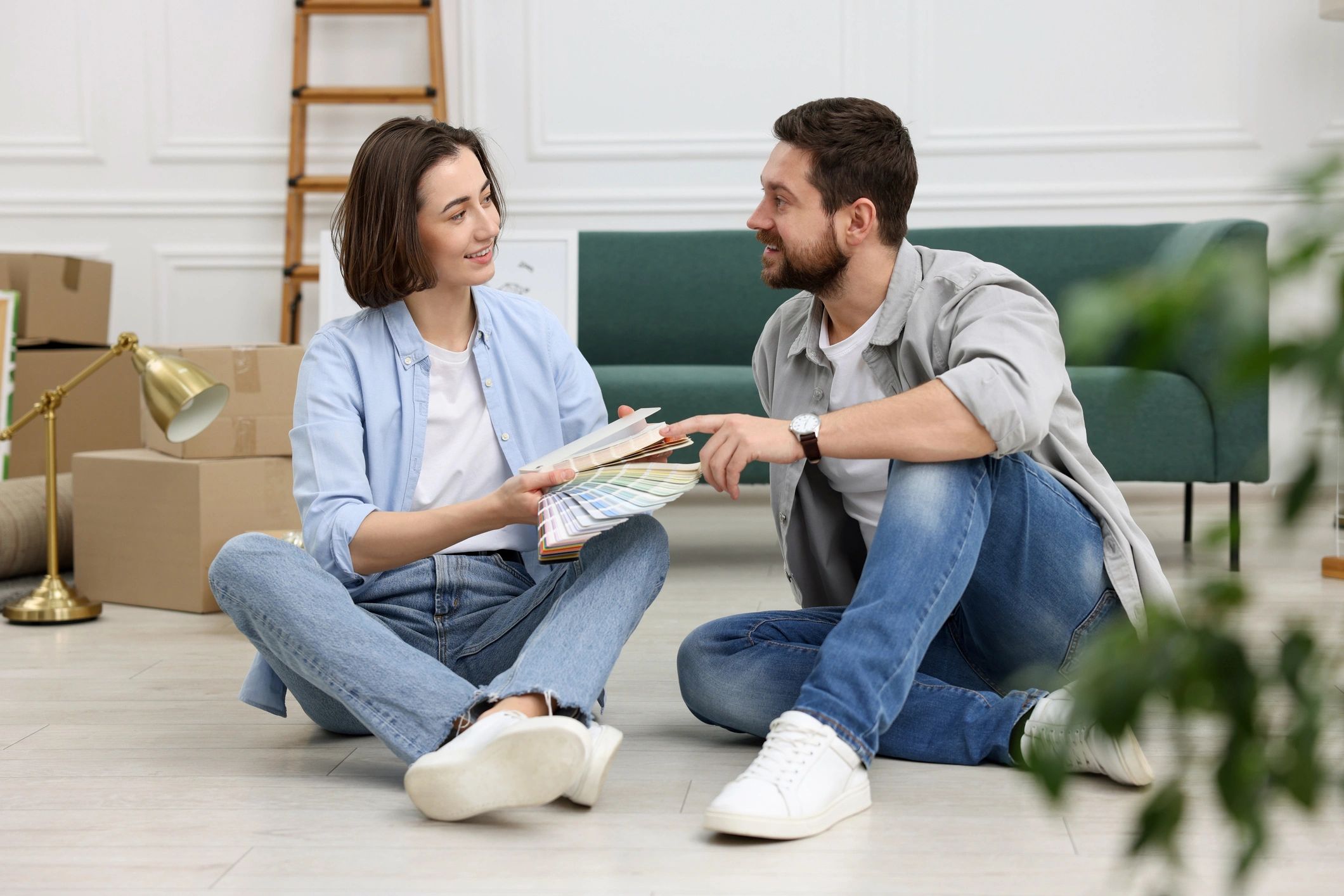 homeowner happy with new floor